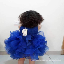 2017 índia e paquistão 1 ano vestidos da menina do bebê imagens verão one piece meninas vestidos de festa mini vestido de baile azul vestido tutu